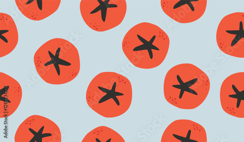 Cute tomato pattern background vector design