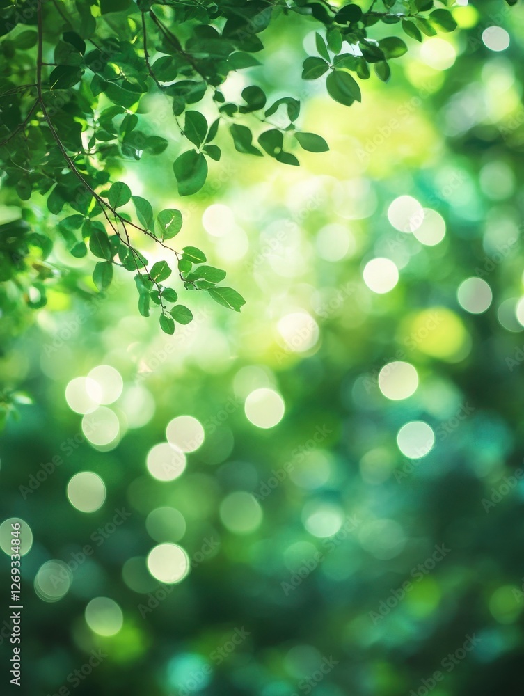 Obraz premium Green bokeh background from nature forest out of focus