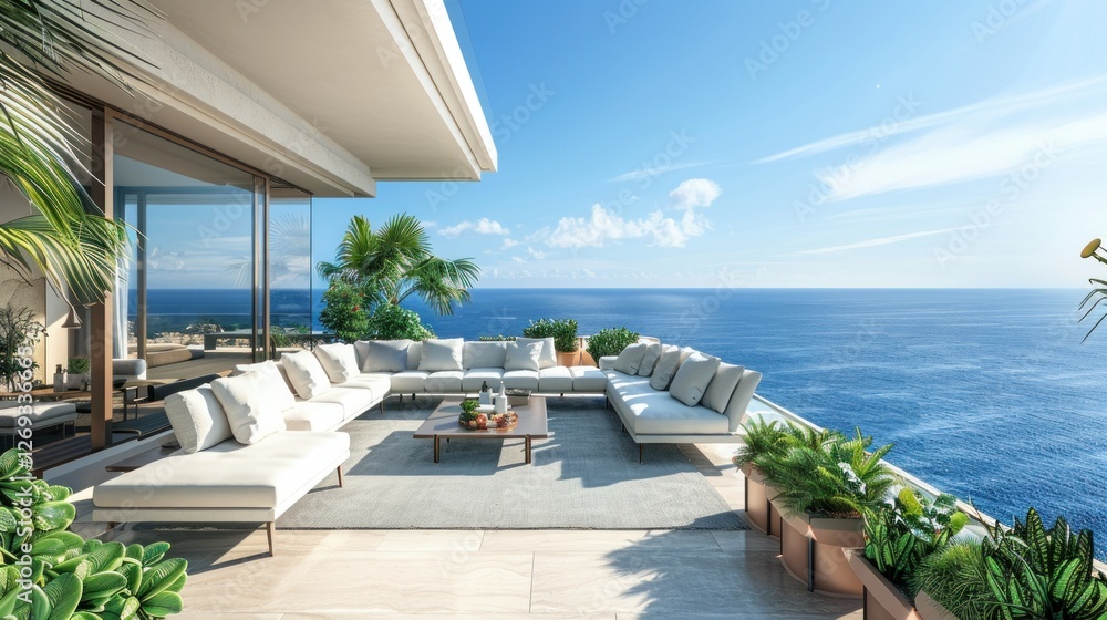 Fototapeta premium Luxury Penthouse with Breathtaking Ocean Views