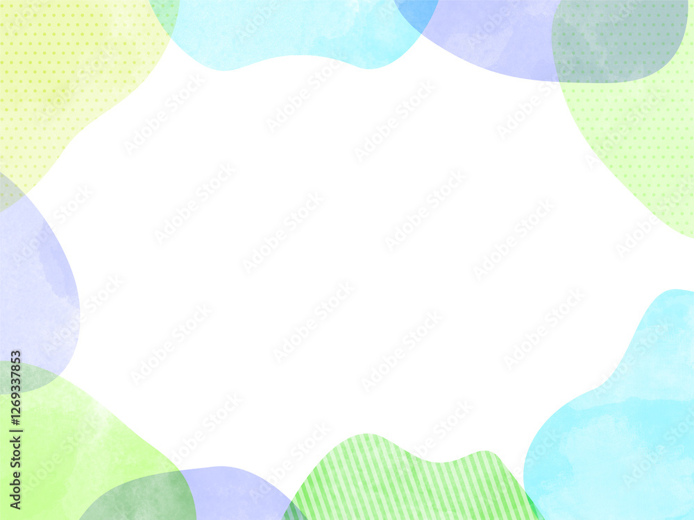 水彩風　流体シェイプのかわいいフレーム2