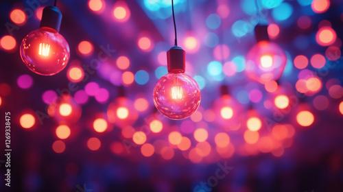 Wallpaper Mural Blurry defocused lightbulbs background, festive atmosphere Torontodigital.ca