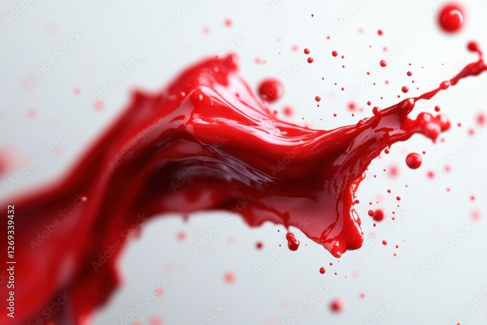 Red splashes of liquid lipstick on white background. Makeup, beauty, fashion concept Red splashes of liquid lipstick on white background. Makeup, beauty, fashion concept