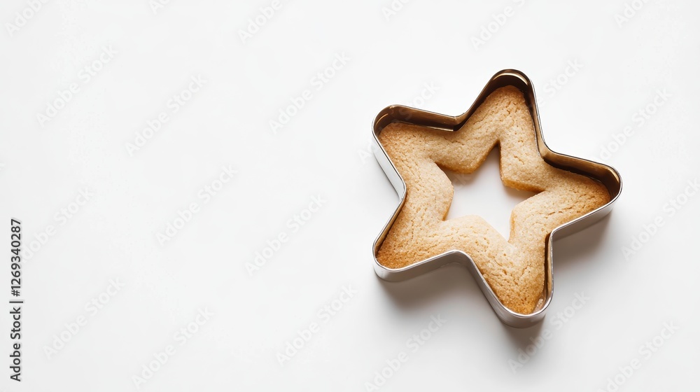 Star-Shaped Cookie Cutter on a White Background with Space for Design Star-Shaped Cookie Cutter on a White Background with Space for Design