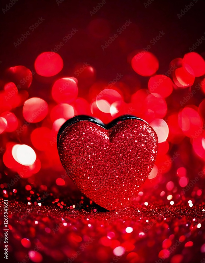Bright red glitter covers the background, adorned with scattered hearts in various sizes, creating a festive and romantic atmosphere ideal for special occasions. Generative AI Bright red glitter covers the background, adorned with scattered hearts in various sizes, creating a festive and romantic atmosphere ideal for special occasions. Generative AI