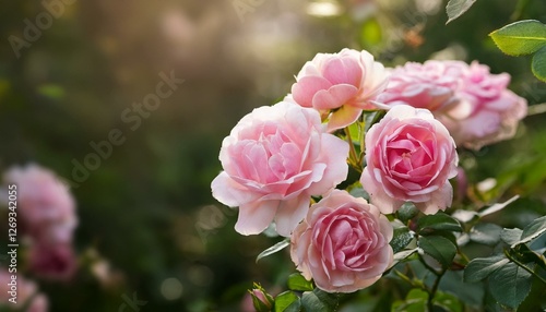 Wallpaper Mural pink roses in garden Torontodigital.ca