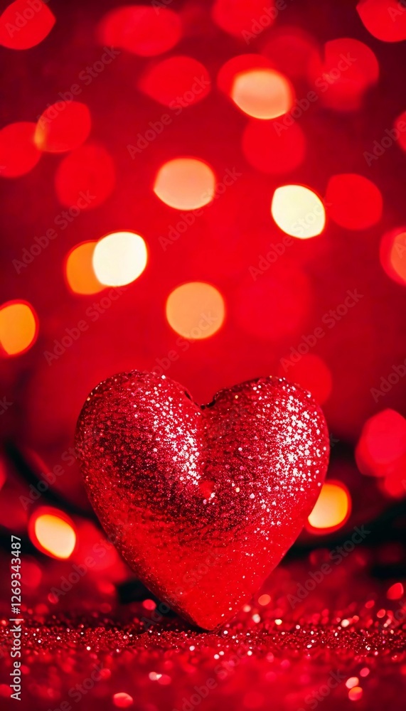 Bright red glitter covers the background, adorned with scattered hearts in various sizes, creating a festive and romantic atmosphere ideal for special occasions. Generative AI Bright red glitter covers the background, adorned with scattered hearts in various sizes, creating a festive and romantic atmosphere ideal for special occasions. Generative AI