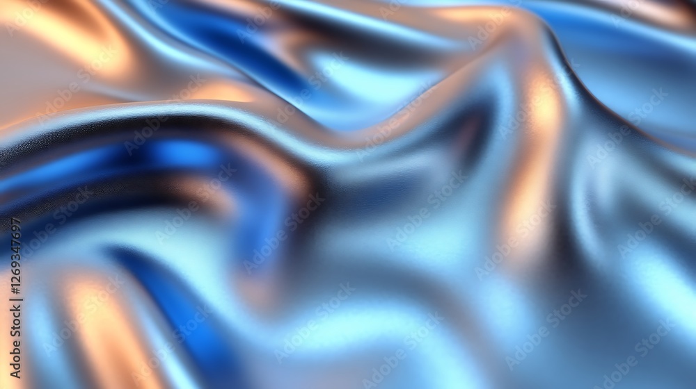 Obraz premium Abstract Blue and Orange Draped Fabric Texture