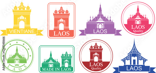 Laos set. Isolated Laos on white background