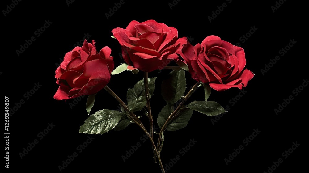 Red roses. The bouquet contains three red roses. A beautiful bouquet of red roses. Soft light. Fisheye lens. Red roses. The bouquet contains three red roses. A beautiful bouquet of red roses. Soft light. Fisheye lens.