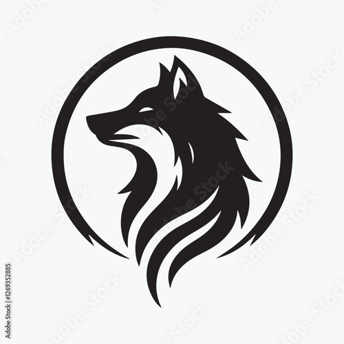 Wolf icon logo black silhouette vector illustration