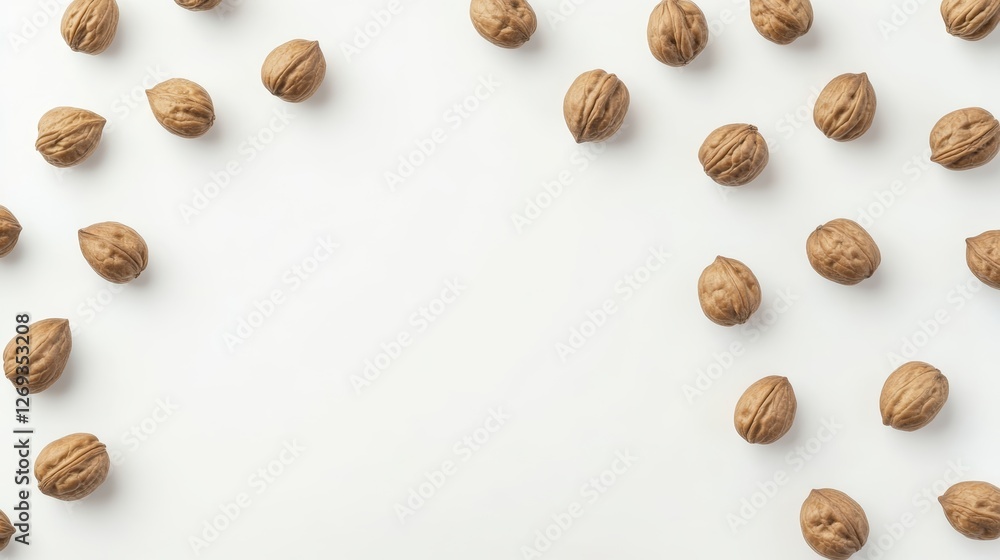 Jacks Spread Across a White Canvas Top View with Ample Copy Space Jacks Spread Across a White Canvas Top View with Ample Copy Space