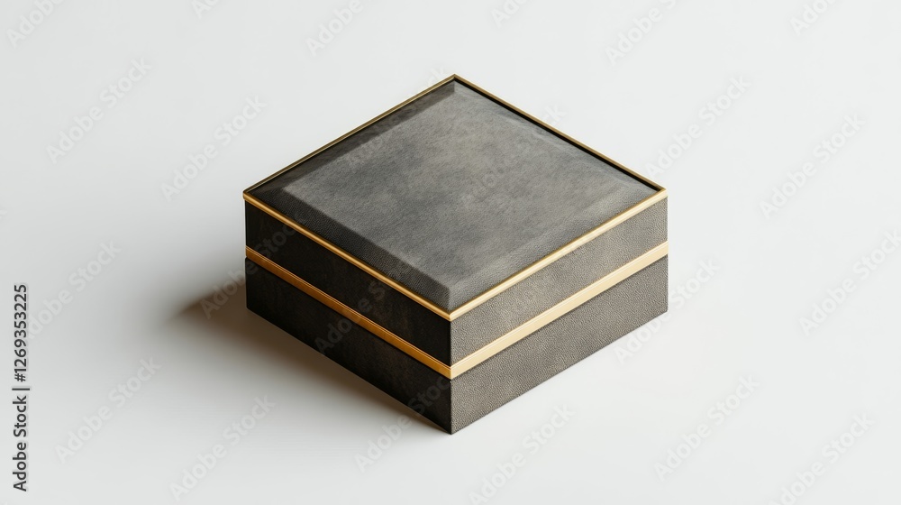 Elegant Jewelry Box on White Background with Copy Space for Custom Design Elegant Jewelry Box on White Background with Copy Space for Custom Design
