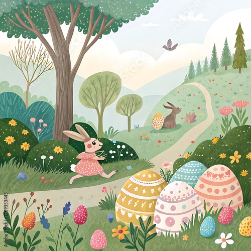 easter eggs in a basket