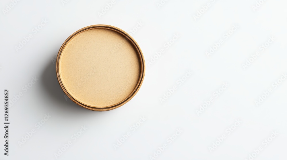 Simple Round Lid on White Background with Minimalistic Design Simple Round Lid on White Background with Minimalistic Design