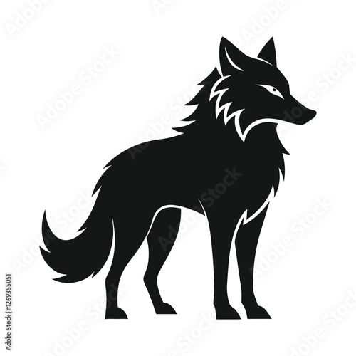 Wolf icon logo black silhouette vector illustration