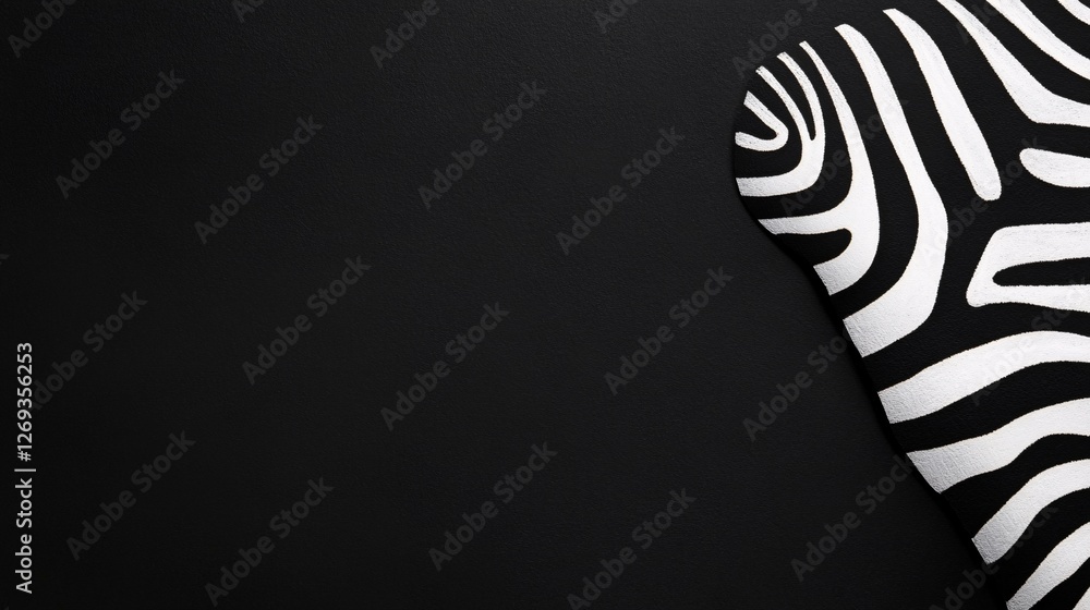Abstract Zebra Pattern on Black Background Abstract Zebra Pattern on Black Background