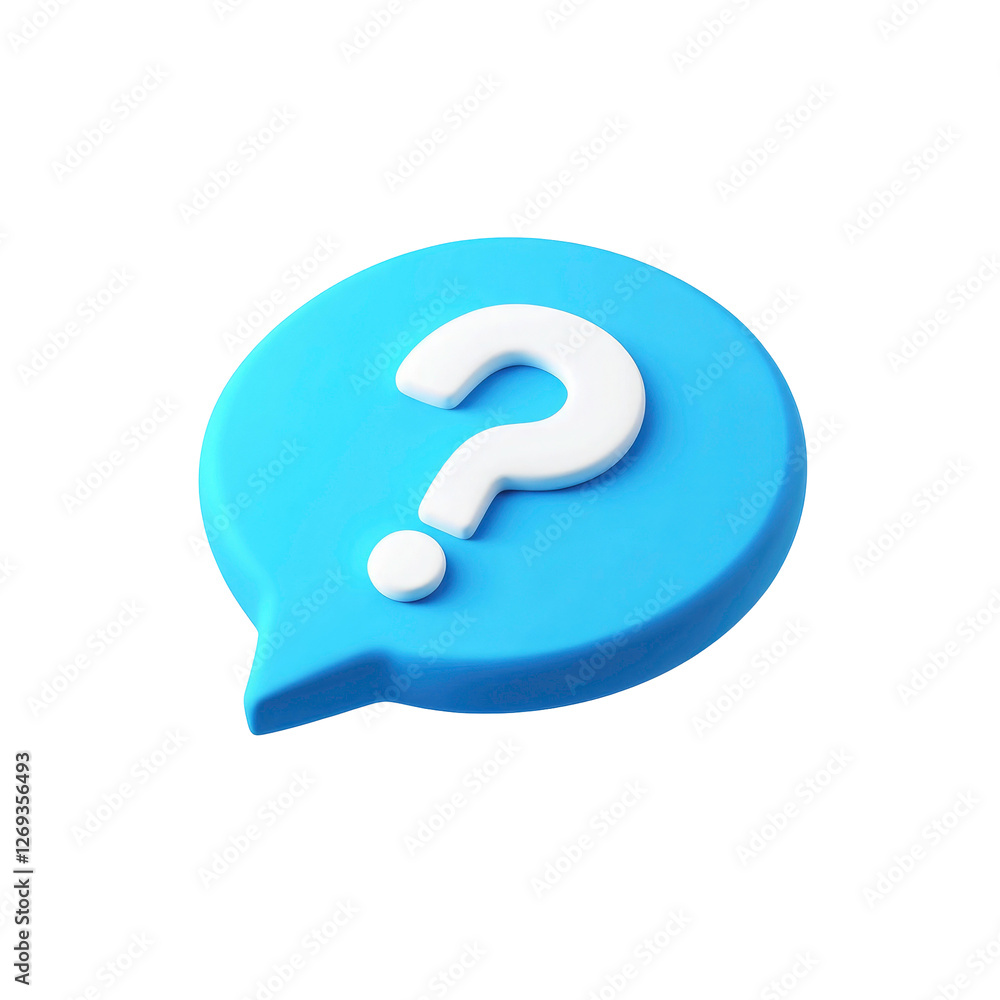 3D Rendered Question Mark on Speech Bubble isolated on transparent background 3D Rendered Question Mark on Speech Bubble isolated on transparent background