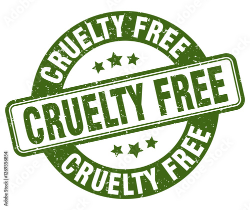 cruelty free stamp. cruelty free label. round grunge sign