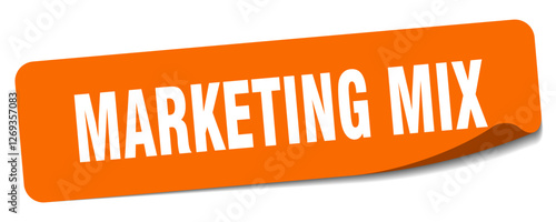 marketing mix sticker. marketing mix label