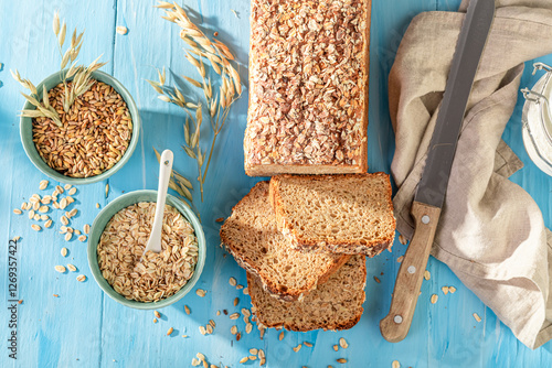 Homemade tin wholemeal brea...