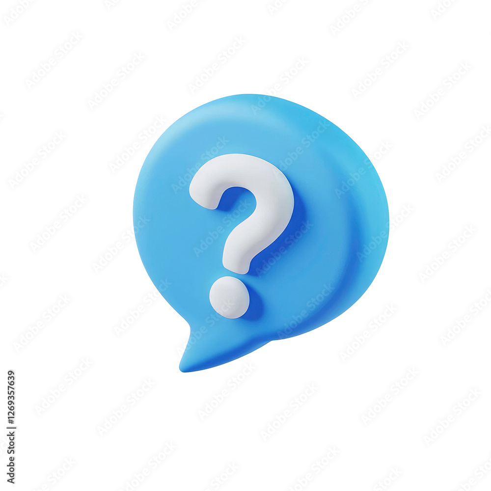 3D Rendered Question Mark on Speech Bubble isolated on transparent background 3D Rendered Question Mark on Speech Bubble isolated on transparent background