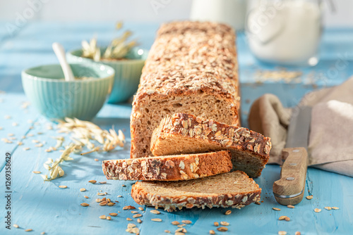 Hot tin wholemeal bread wit...