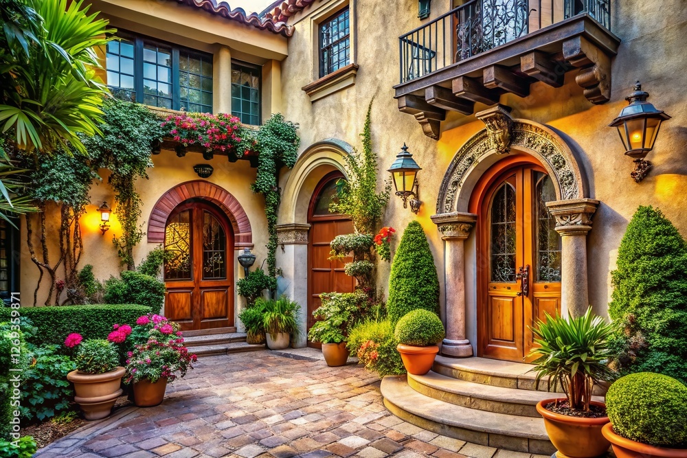 Fototapeta premium Vintage Style Luxury Eclectic Architecture Exterior - Grand Estate Mansion