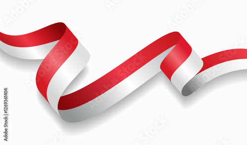 Indonesian flag wavy abstract background. Vector illustration.