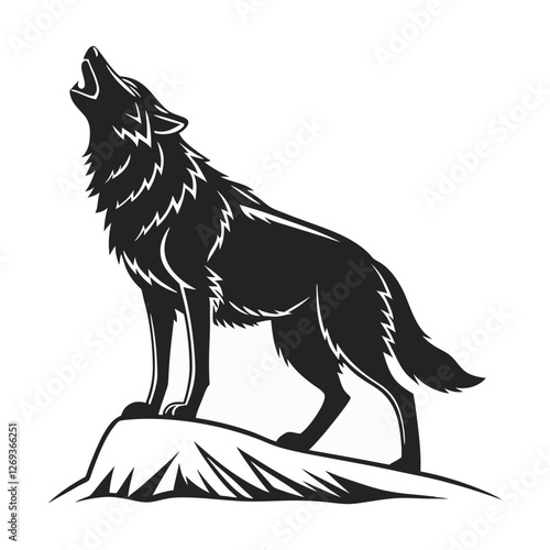 Wolf icon logo black silhouette vector illustration