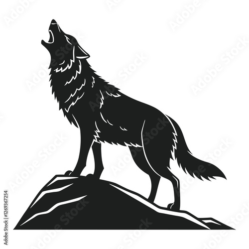 Wolf icon logo black silhouette vector illustration