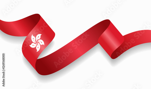 Hong Kong flag wavy abstract background. Vector illustration.
