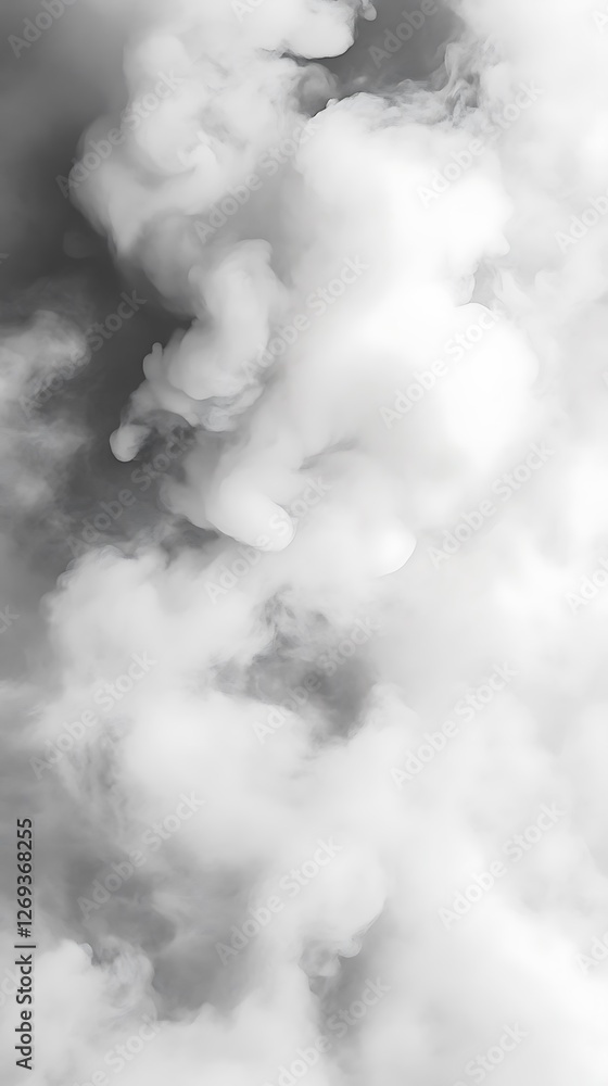 Dense White Clouds Drifting Slowly Against a Dark Background Creates an Ethereal and Abstract View Dense White Clouds Drifting Slowly Against a Dark Background Creates an Ethereal and Abstract View