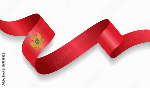 Montenegrin flag wavy abstract background. Vector illustration.