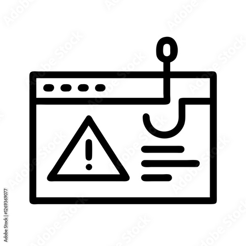 Phishing Warning Icon Vector - Retro Design for Cybersecurity Dashboards Analytics.