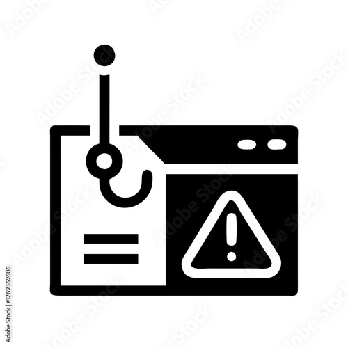 Phishing Shield Icon Vector - Clean Symbol for Fraudulent Link Detection UI.