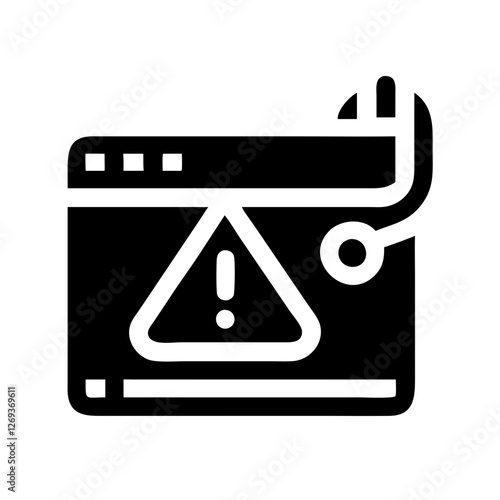 Phishing Shield Icon Vector - Clean Symbol for Fraudulent Link Detection UI.
