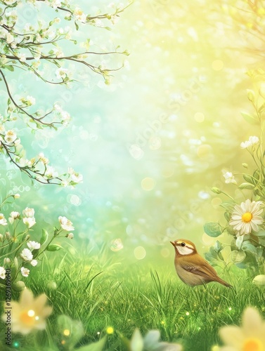 Easter, spring background space