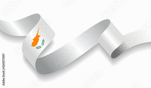 Fotografie Cypriot flag wavy abstract background. Vector illustration.