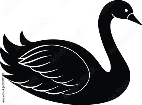 trumpeter swan vector icon.eps