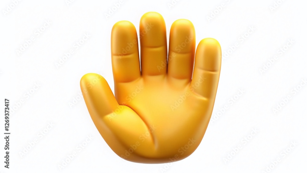 Waving Hand Emoji: A Vibrant, Isolated Portrait Photo on a Clean Background Waving Hand Emoji: A Vibrant, Isolated Portrait Photo on a Clean Background