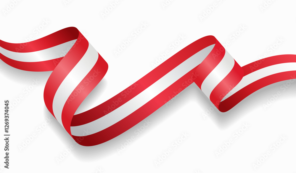 Obraz premium Peruvian flag wavy abstract background. Vector illustration.