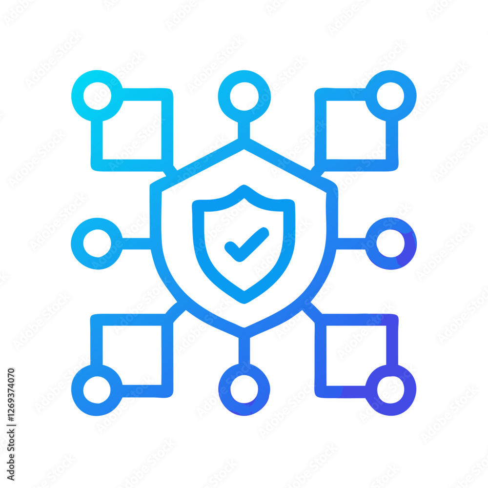 Secure Network Encryption Icon Vector - Modern Symbol for Blockchain Data Integrity Secure Network Encryption Icon Vector - Modern Symbol for Blockchain Data Integrity