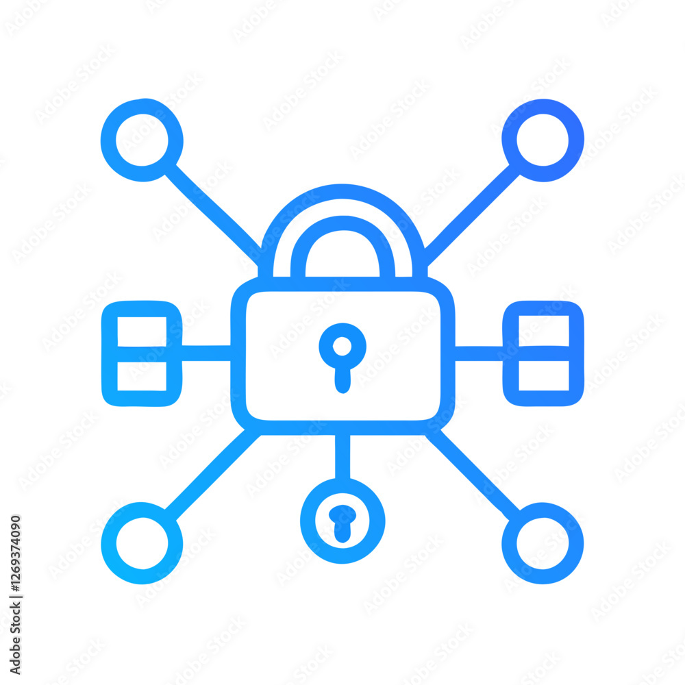 Secure Network Encryption Icon Vector - Modern Symbol for Blockchain Data Integrity Secure Network Encryption Icon Vector - Modern Symbol for Blockchain Data Integrity