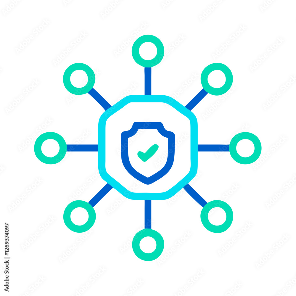 Secure Network Encryption Icon Vector - Modern Symbol for Blockchain Data Integrity Secure Network Encryption Icon Vector - Modern Symbol for Blockchain Data Integrity