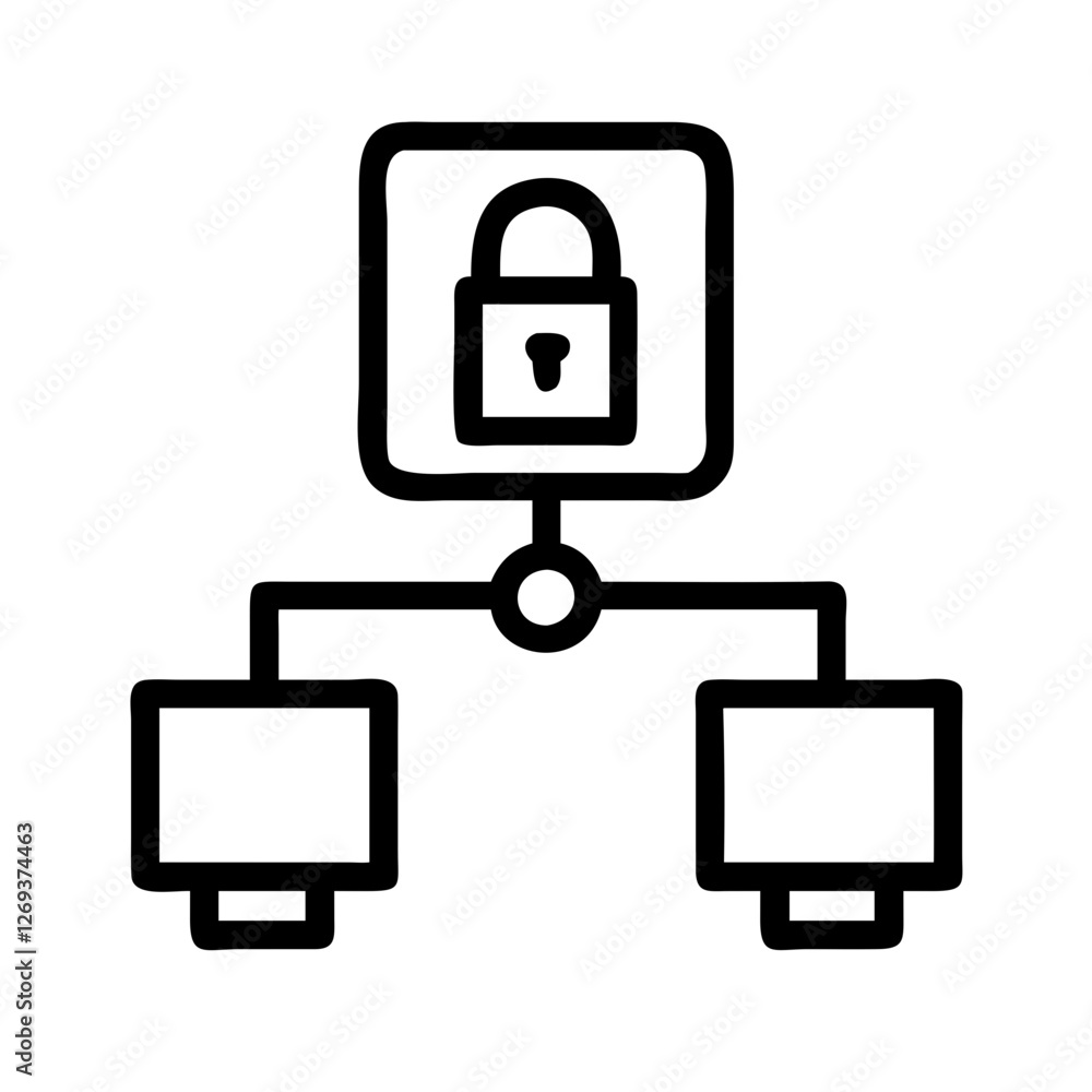 Fototapeta premium Abstract Secure Network Connection Icon Vector - Creative Symbol for API Security Compliance.