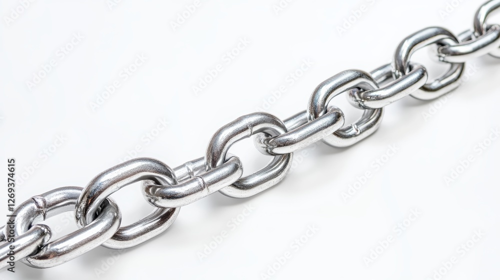 Safety Chain On White Surface Top View Mockup Design Safety Chain On White Surface Top View Mockup Design