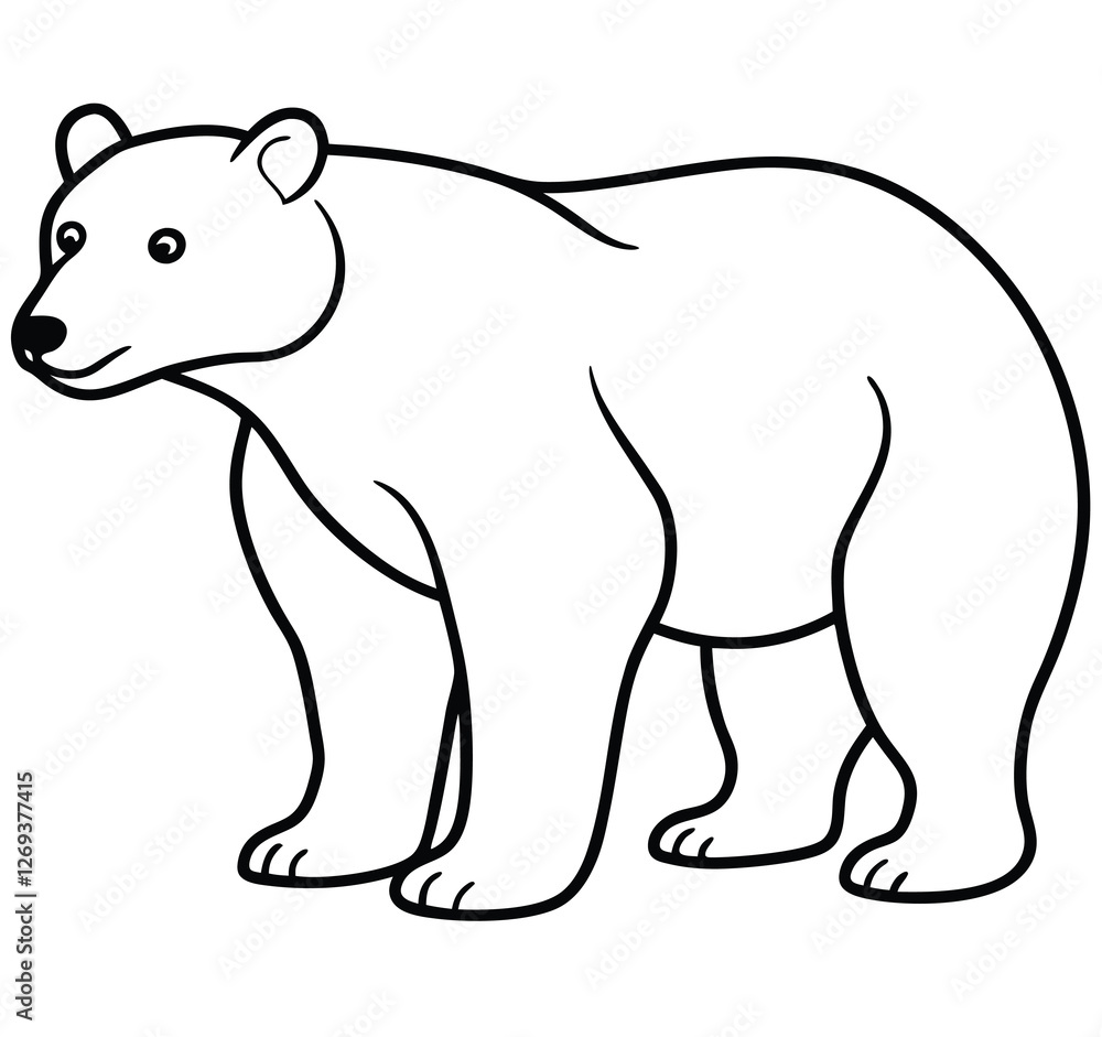 Simple majestic ferocious wild polar bear full body, face, black and white symbol design elegant logo premium luxury brand identity icon silhouette vector image illustration template outline. Simple majestic ferocious wild polar bear full body, face, black and white symbol design elegant logo premium luxury brand identity icon silhouette vector image illustration template outline.