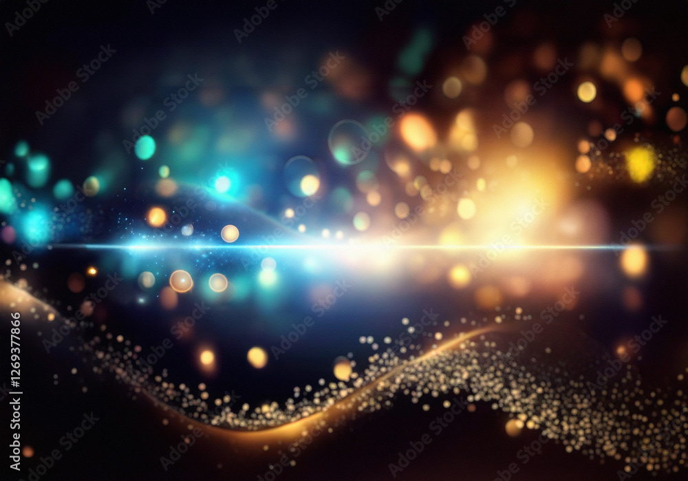 Abstract background with bokeh lights and gold glitter. Abstract background with bokeh lights and gold glitter.