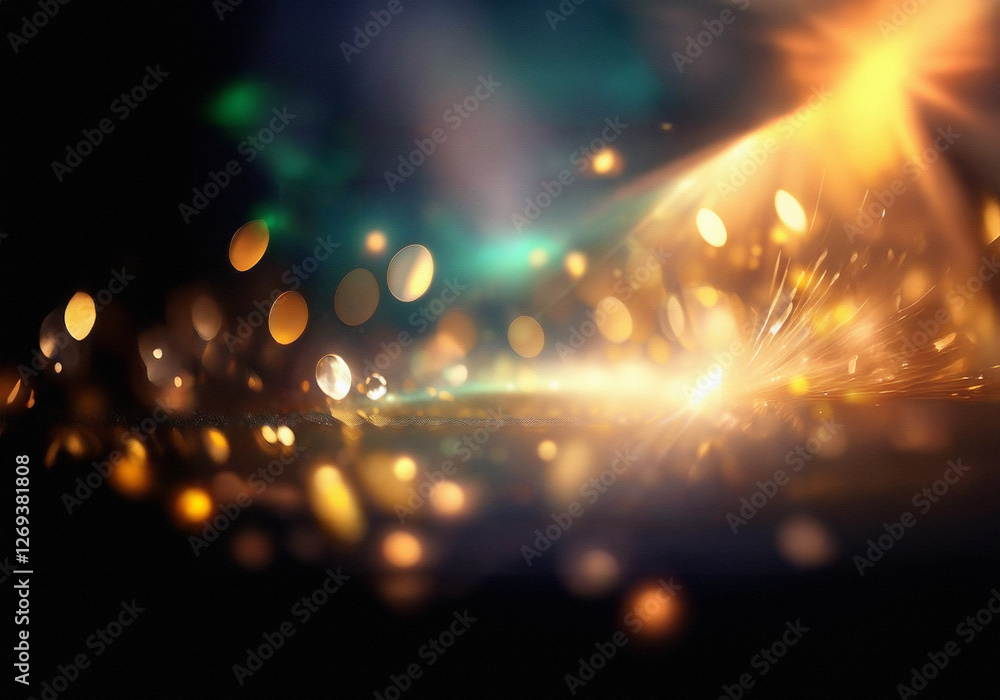 Fototapeta premium Abstract background with bokeh and glow.