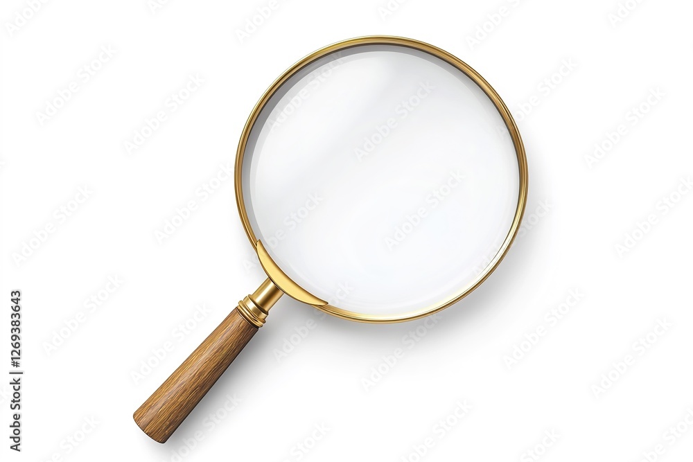 Fototapeta premium Magnifying Glass on White Background